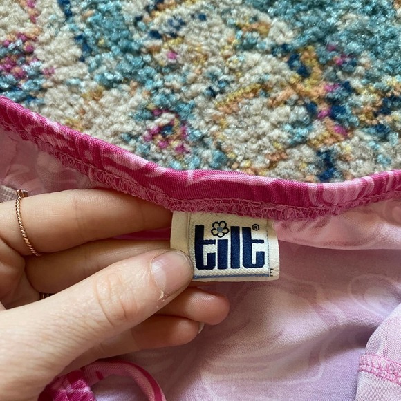 Vintage Y2K Pink Hawaiian Flower Halter Mini Dress - Picture 5 of 7